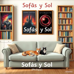 An inviting living room scene featuring a cozy sofa placed in the lower center