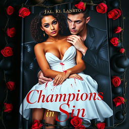 A visually striking book cover with a beautiful girl in the upper half, showcasing high cheekbones, brown curly hair, dark skin, full lips, and brown almond eyes