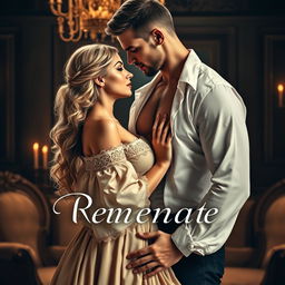 A passionate Regency-era romantic book cover featuring a couple in a close, intimate embrace