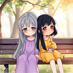 A heartfelt illustration of two girls crying, conveying deep sadness