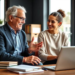 A meaningful mentorship scene that embodies connection and guidance