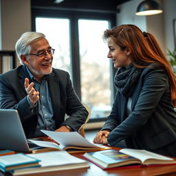 A meaningful mentorship scene that embodies connection and guidance