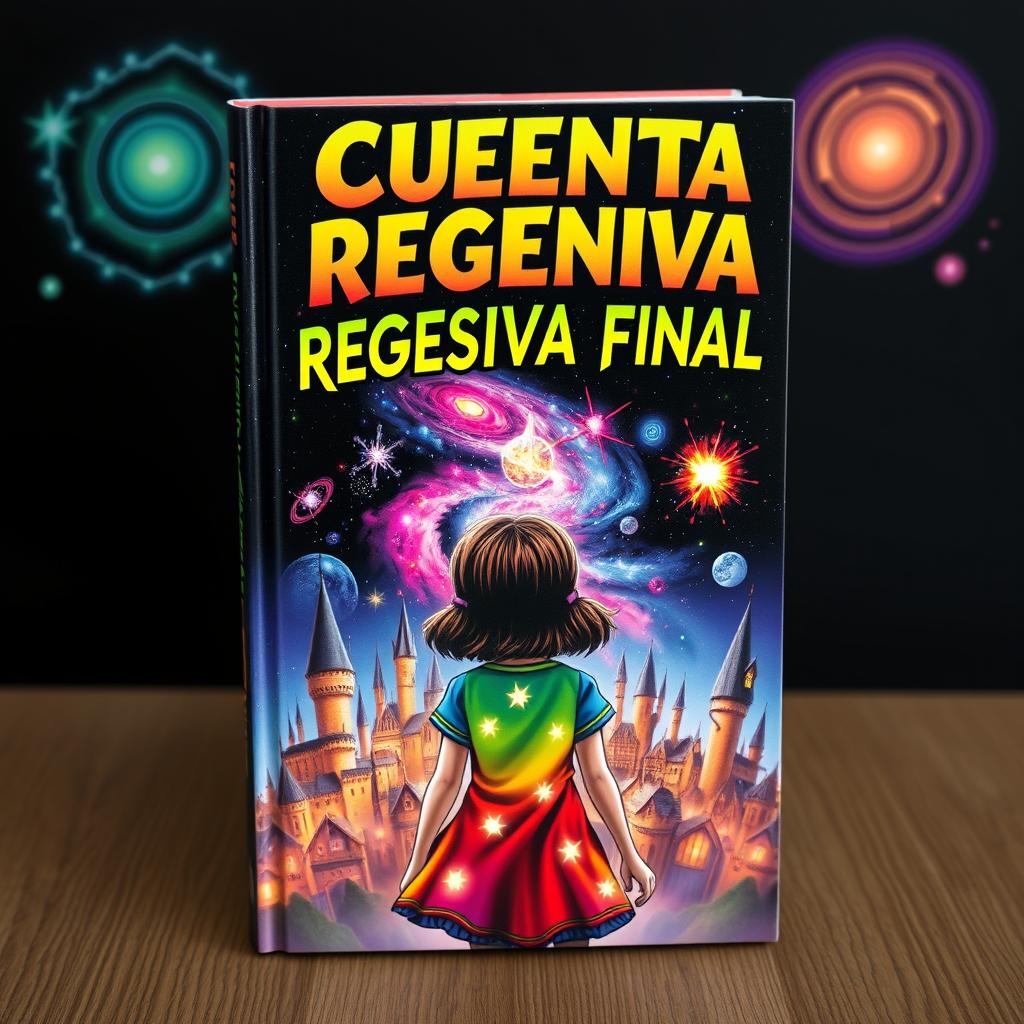 The book cover is an intriguing blend of Marvel and Harry Potter styles, featuring the title 'Cuenta Regresiva Final' in bold comic-style letters
