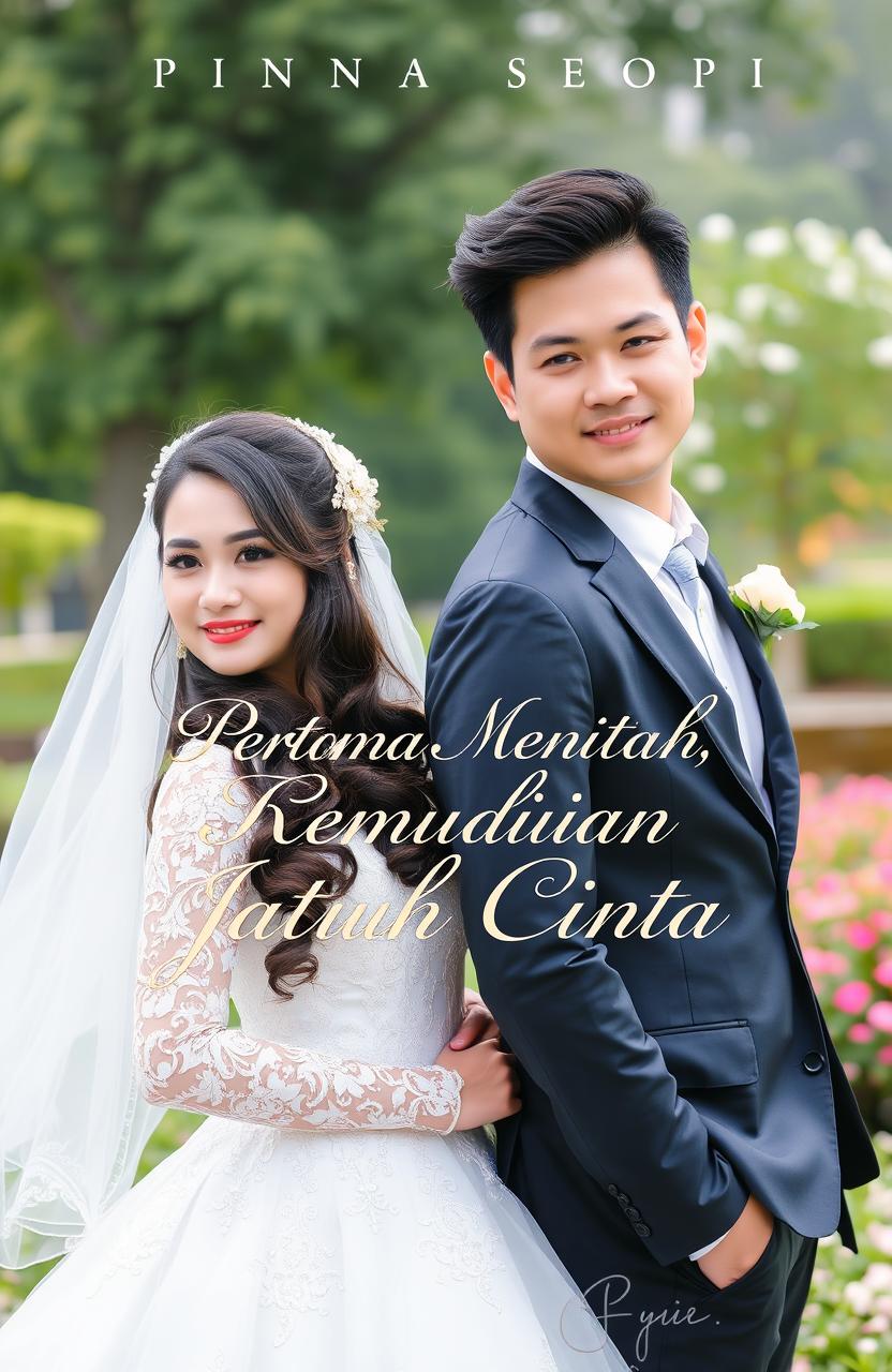 A beautiful and romantic cover design featuring a married couple, a woman and a man, who appear to be in a forced but harmonious relationship