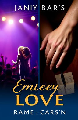 A captivating romance novel cover showcasing the dual worlds of fame and intimate love