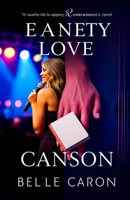 A captivating romance novel cover showcasing the dual worlds of fame and intimate love