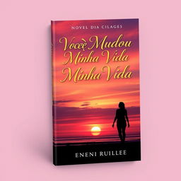 A captivating book cover design for a novel titled "Você Mudou Minha Vida"