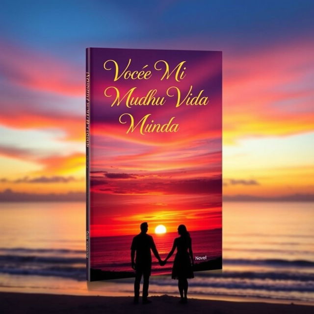 A captivating book cover design for a novel titled "Você Mudou Minha Vida"