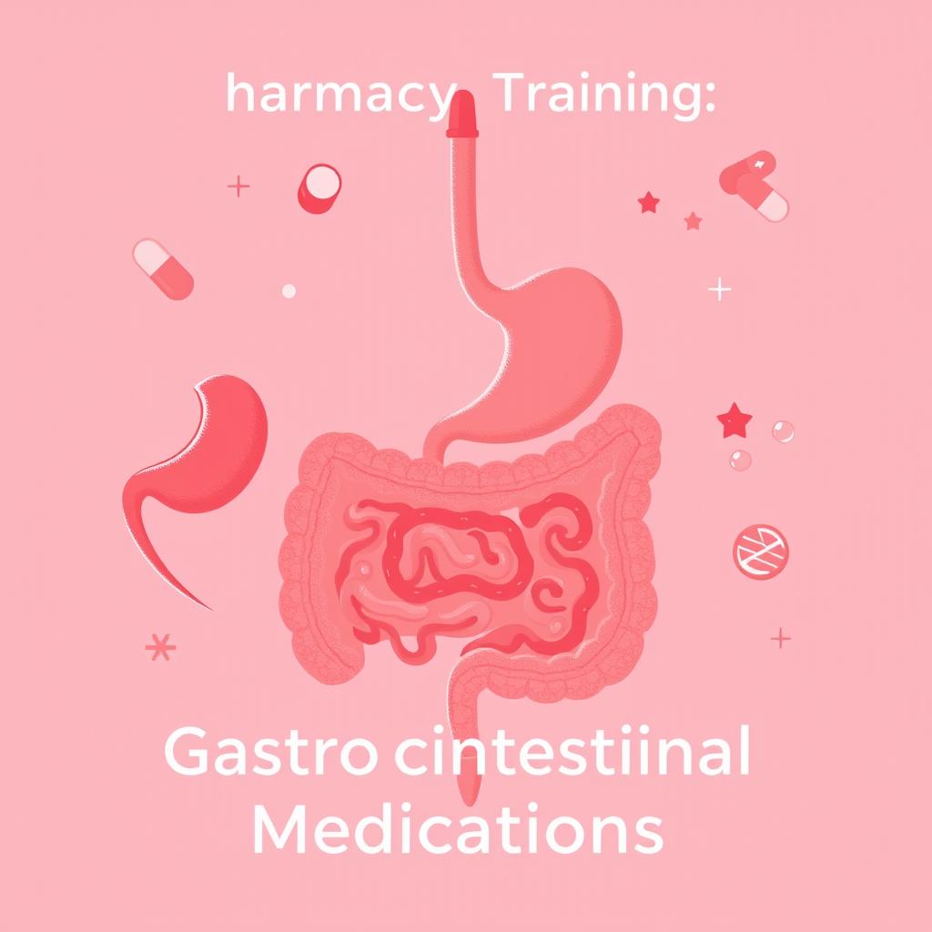 A chic and feminine illustration of the digestive system focusing on the stomach and intestines, using soft pink-red shades to create a polished and professional vibe