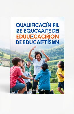 Book cover design for the title 'CUALIFICACIÓN DEL DOCENTE DE EDUCACIÓN FÍSICA FRENTE A LOS RETOS Y NECESIDADES DEL SISTEMA EDUCATIVO COLOMBIANO'