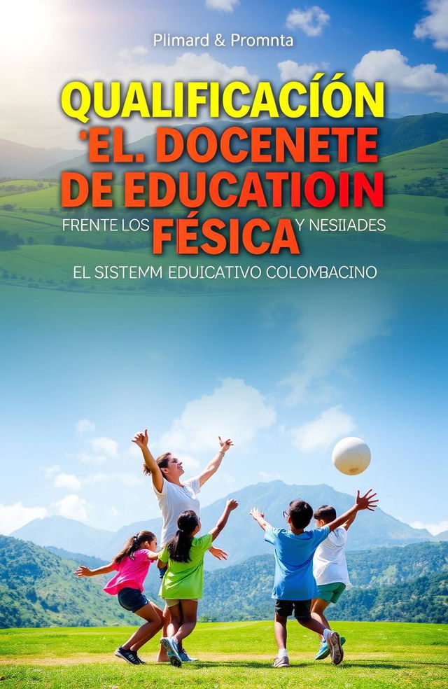 Book cover design for the title 'CUALIFICACIÓN DEL DOCENTE DE EDUCACIÓN FÍSICA FRENTE A LOS RETOS Y NECESIDADES DEL SISTEMA EDUCATIVO COLOMBIANO'