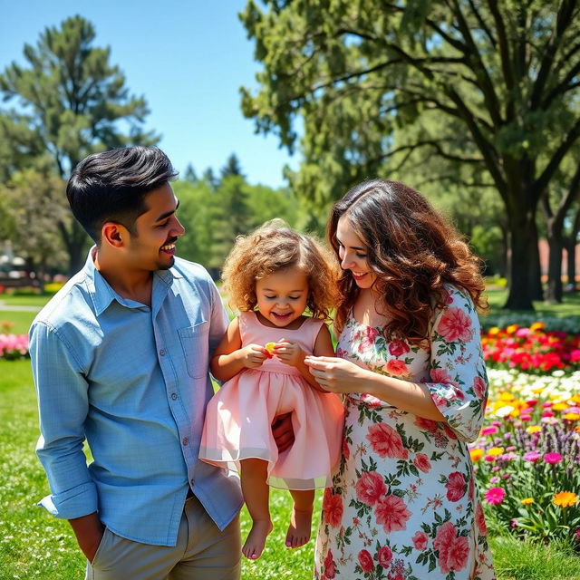 A tender moment highlighting a man and a woman with a little girl, illustrating the theme of love and change in life