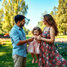 A tender moment highlighting a man and a woman with a little girl, illustrating the theme of love and change in life