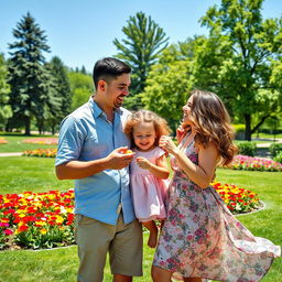 A tender moment highlighting a man and a woman with a little girl, illustrating the theme of love and change in life