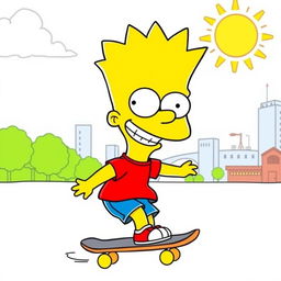 A cartoon-style drawing of Bart Simpson, the mischievous and rebellious character from 'The Simpsons'