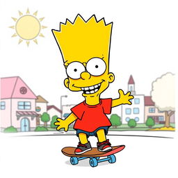 A cartoon-style drawing of Bart Simpson, the mischievous and rebellious character from 'The Simpsons'