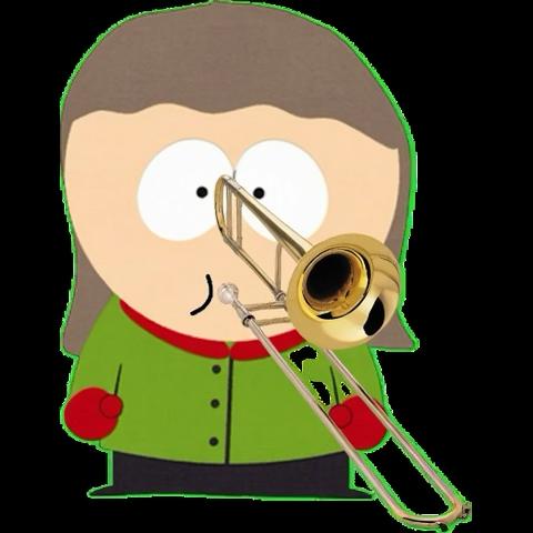 A cartoon-style image featuring a character reminiscent of Eric Cartman from South Park, with a round face, large eyes, and wearing a green jacket with red gloves