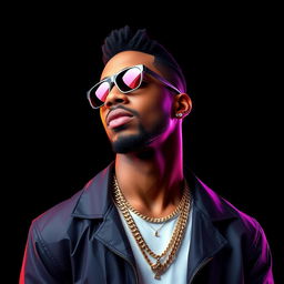 A photorealistic full-body portrait of Jason Derulo, the hip-hop icon, rendered in a stunning polygon art style