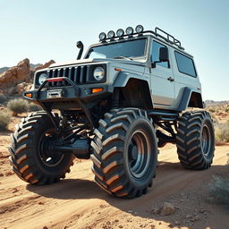 An AZLK 40 vehicle in off-road preparation, featuring large tractor wheels that enhance its rugged appeal