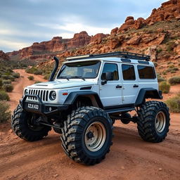 An AZLK 40 vehicle in off-road preparation, featuring large tractor wheels that enhance its rugged appeal
