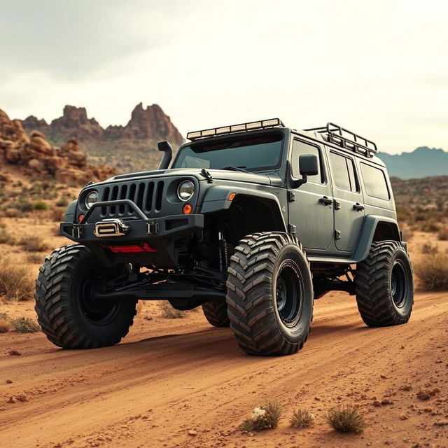 An AZLK 40 vehicle in off-road preparation, featuring large tractor wheels that enhance its rugged appeal