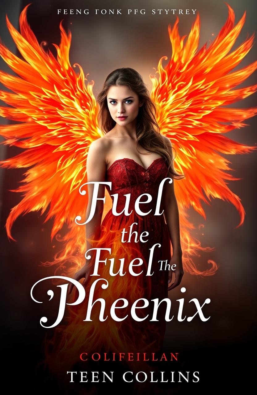 Create an enchanting fanfiction cover for a romance-adventure story titled 'Fuel The Phoenix'