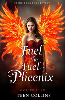 Create an enchanting fanfiction cover for a romance-adventure story titled 'Fuel The Phoenix'