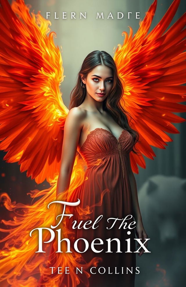 Create an enchanting fanfiction cover for a romance-adventure story titled 'Fuel The Phoenix'