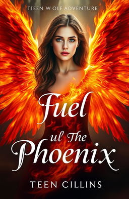Create an enchanting fanfiction cover for a romance-adventure story titled 'Fuel The Phoenix'