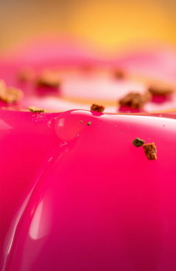 A close-up view of a semi-solid gelatinous substance, vibrant in color, with a smooth and glossy texture