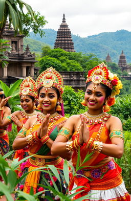 A vibrant scene showcasing the rich cultural heritage of Sri Lanka's Hela arts
