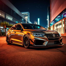 A stunning AE101 sedan featuring a BZ Touring kit, showcased in a dynamic urban environment