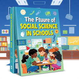 A book cover design titled 'The Future of Social Sciences in Schools'