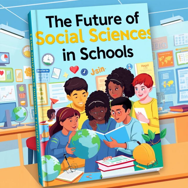 A book cover design titled 'The Future of Social Sciences in Schools'