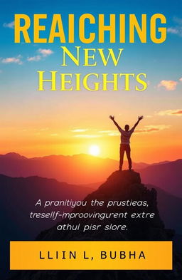 A visually inspiring book cover for 'Reaching New Heights: A Practical Guide to Self-Improvement and Personal Growth'
