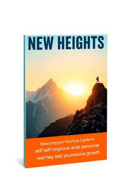 A visually compelling book cover design for 'Reaching New Heights: A Practical Guide to Self-Improvement and Personal Growth'