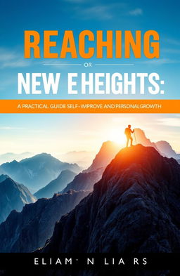 A visually compelling book cover design for 'Reaching New Heights: A Practical Guide to Self-Improvement and Personal Growth'
