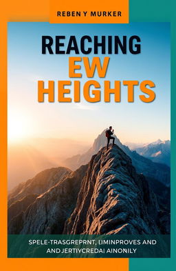 A visually compelling book cover design for 'Reaching New Heights: A Practical Guide to Self-Improvement and Personal Growth'