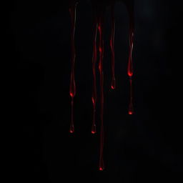 A captivating scene depicting deep red blood droplets dripping into an engulfing darkness