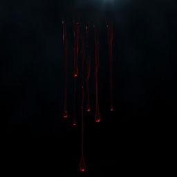 A captivating scene depicting deep red blood droplets dripping into an engulfing darkness