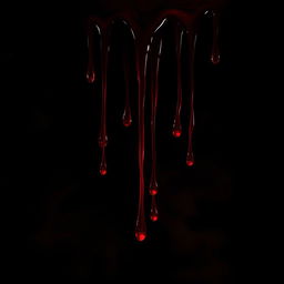 A captivating scene depicting deep red blood droplets dripping into an engulfing darkness