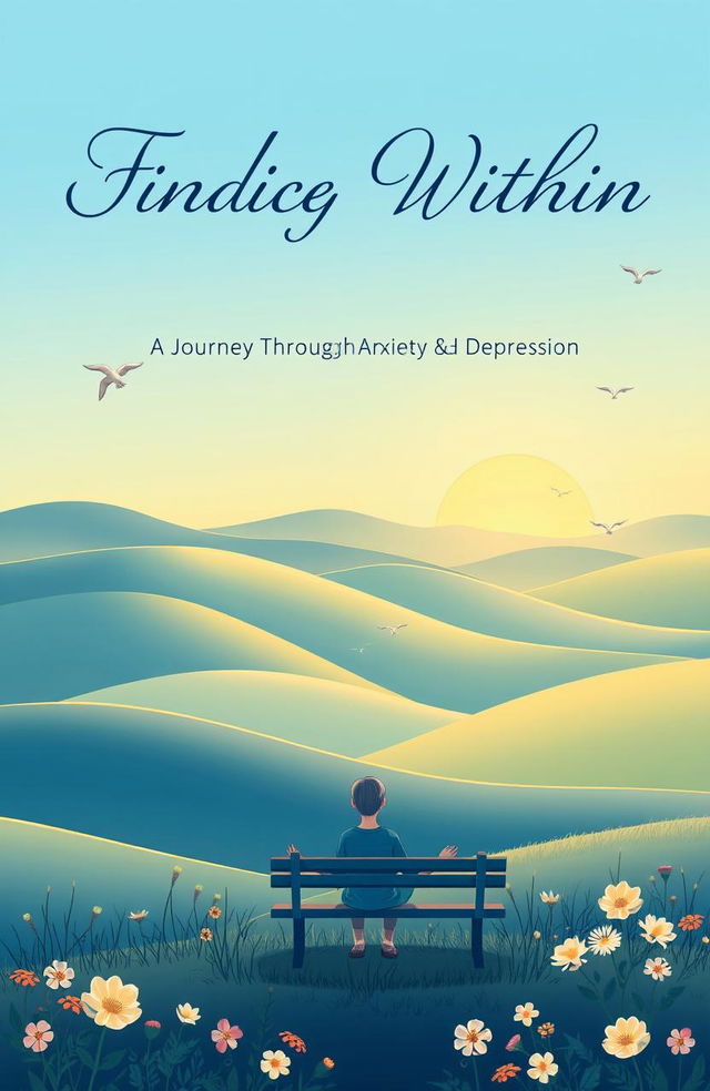 A detailed cover illustration for a psychological self-help book focused on overcoming depression and anxiety