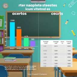 A detailed infographic displaying the number of correct answers and errors for each student in a classroom setting