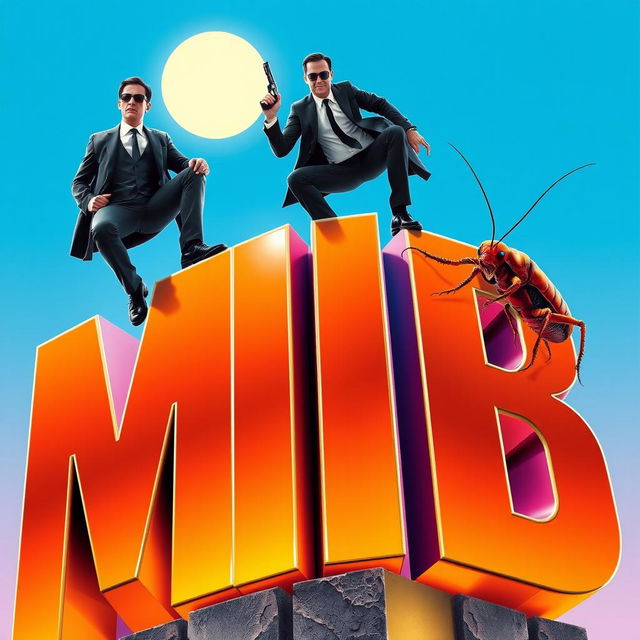 A vibrant and dynamic movie poster inspired by the first "Men in Black" film