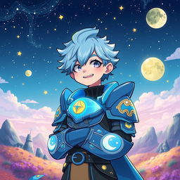 A whimsical illustration of an anime guy with a quirky and strange personality, depicted in a fun and expressive manner