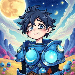 A whimsical illustration of an anime guy with a quirky and strange personality, depicted in a fun and expressive manner