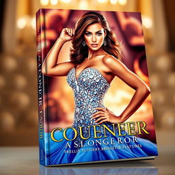 A captivating book cover design featuring a powerful woman embodying feminine strength and bravery
