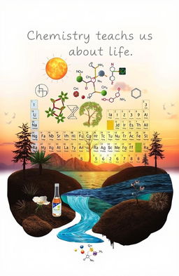 A thoughtful and artistic representation of the concept 'Chemistry teaches us about life'
