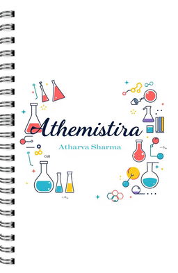 A visually appealing cover page design for a chemistry notebook featuring a spiral binding