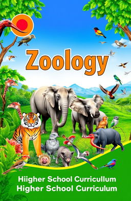 A beautifully illustrated zoology textbook cover designed for higher secondary school students in Bangladesh